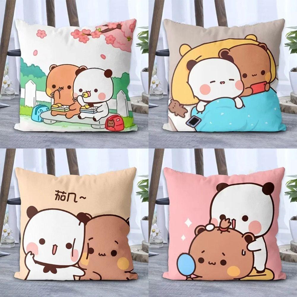 45x45cm Bubu Dudu Pillow Cover Microfiber Soft Anime Throw Pillow Case Comfortable Washed Material Pillow Shell Sofa