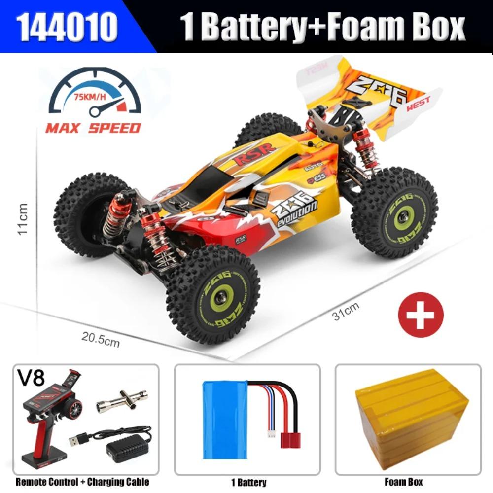 WLtoys 144001 144010 4WD Радиоуправляемая Машинка 60KM/H 75KM/H Высокоскоростная Гоночная Машина 2.4G Внедорожный Дрифт Автомобиль на Дистанционном Управлении Игрушки для Взрослых