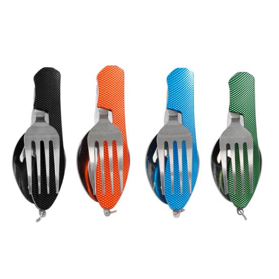 Портативные складные столовые приборы для отдыха на природе, прочные металлические, для путешествий, пикников, походов, походов, многофункциональные, съемные вилки, ложки, фруктовые ножи, складные