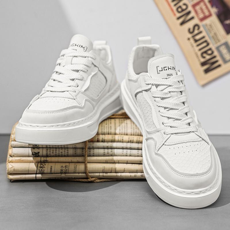 Легкие мужские кроссовки из натуральной кожи, белые туфли, модные дышащие ретро-кеды для тренировок, спортивная повседневная обувь для студентов