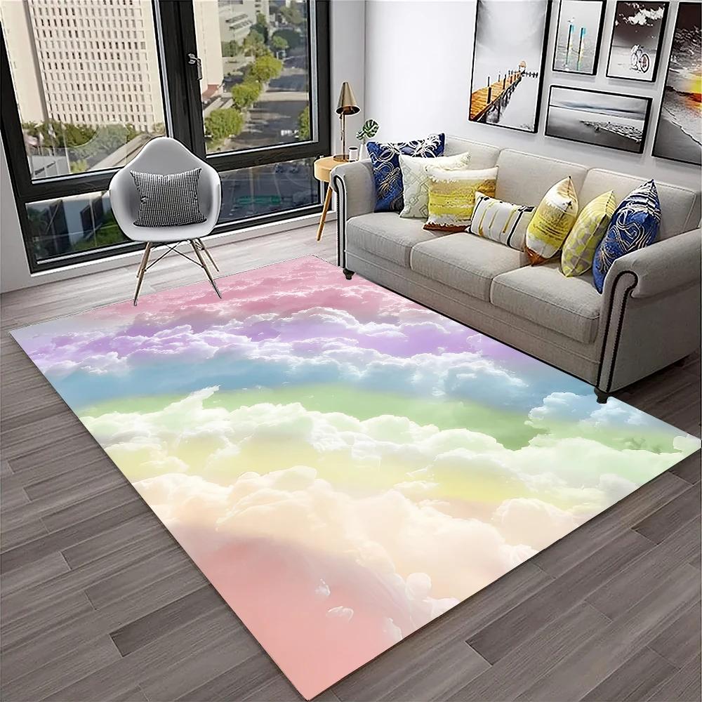 3D Colour Illusion Rainbow Vision HD Carpet Rug for Home Living Room Bedroom Sofa Doormat Decor,kids Area Rug Non-slip Floor Mat