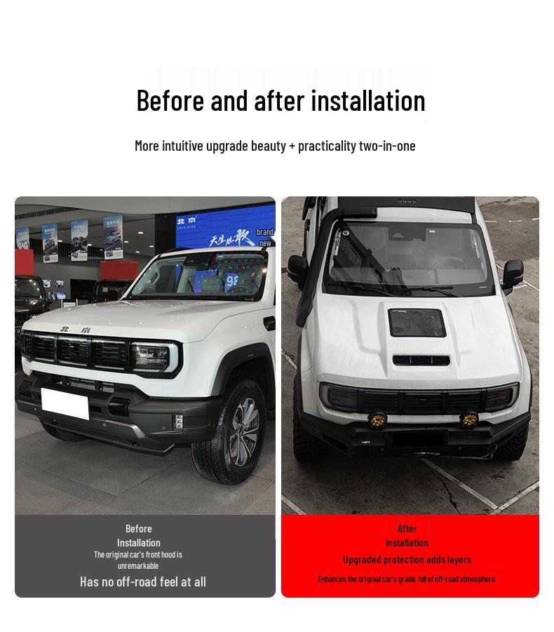 Внедорожный капот BJ40 2024 года со стеклянным воздухозаборником и мускулистым дизайном