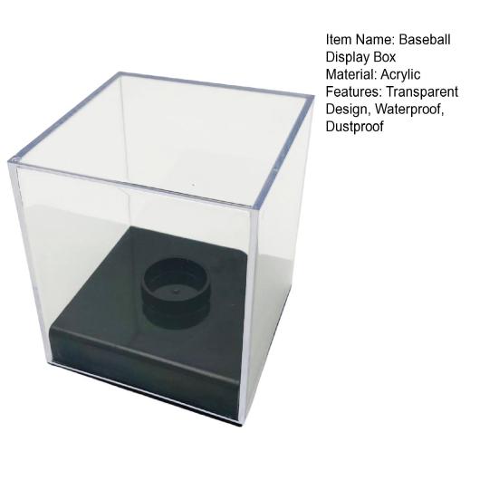 Прозрачная пыленепроницаемая водонепроницаемая акриловая коробка для хранения и демонстрации софтбольных мячей, защищающая от УФ-лучей, универсальная, спортивные товары