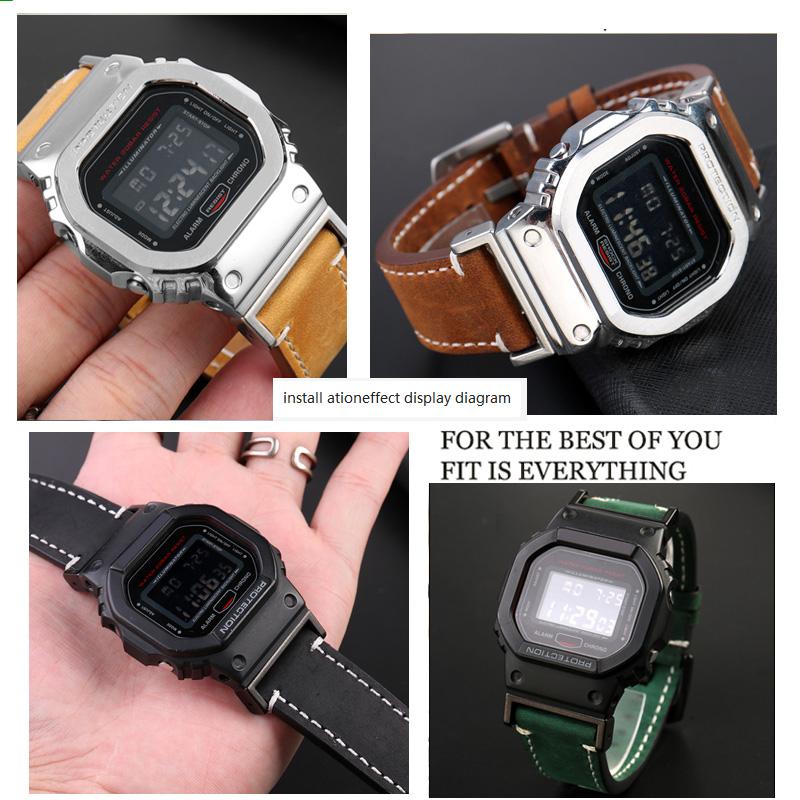 DW-5600 Винтажный кожаный ремешок для часов G-SHOCK Casio DW5600 GW-B5600 GW-M5610 GA 110 120 GA2100 Браслет Ремешок для часов