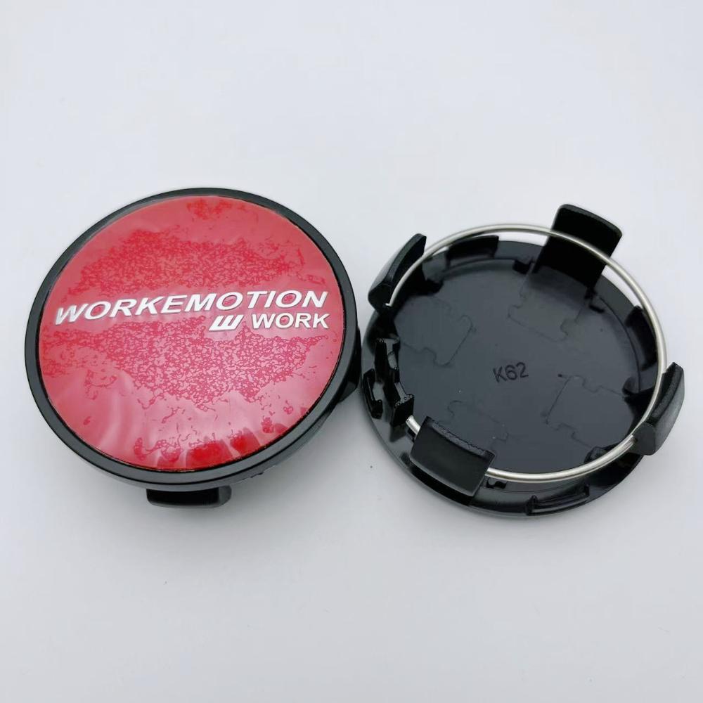 4pcs 62MM Car Wheel Center Caps With W Work Emotion Logo Emblem Badge Rims Dust Cover Wheel Hubcap for Toyota Car Accessories