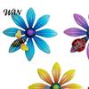 Fence Flower Decoration 4 Pcs Acrylic Flowers Wall Decor Outdoor Spring Art Pastoral Balcony Sculpture with Butterfly Bee Dragonfly for Backyard Yard