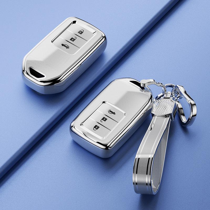 Honda Accord Civic INSPIRE Key Cover - Quicksand Silver 3-Button Pouch for Crider, Breeze, Avancier