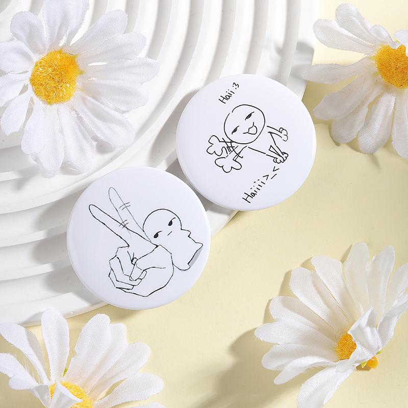 Xiaomi Funny Expression Meme Tinplate Soft Button Pin Cute Emoticon Cat with Rose Hi Figure Gesture Brooch Lapel Badge Jewelry Gift