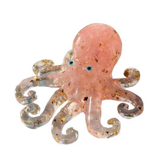Эпоксидная фигурка осьминога из искусственного хрусталя, исцеляющий натуральный камень, статуэтка осьминога, морское животное, украшение для рабочего стола