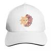 Sun With Flowers Baseball Cap Cotton Twill Breathable Contrast Two Tone Brim Snapback Flat Bill
