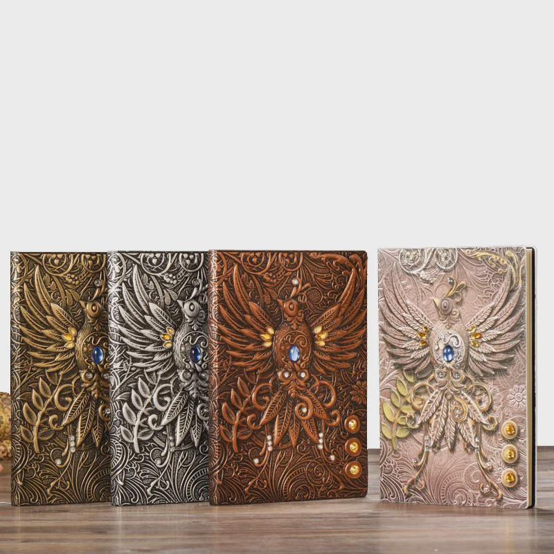 Phoenix Diamond Европейский ретро PU блокнот и дорожный дневник