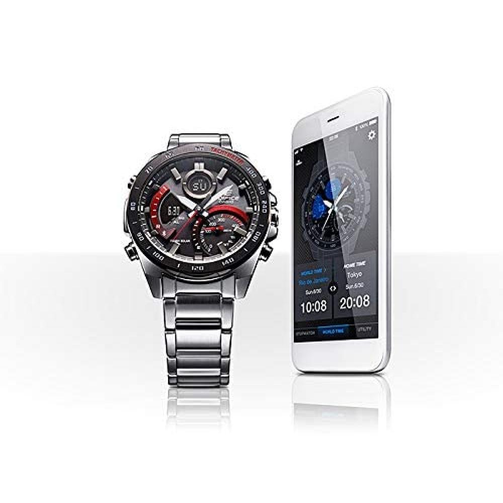 EDIFICE CASIO Casio Bluetooth смартфон связанный Tough Solar ECB-900DB-1A хронограф календарь аналоговые цифровые черные красные деловые часы спортивные часы Sta