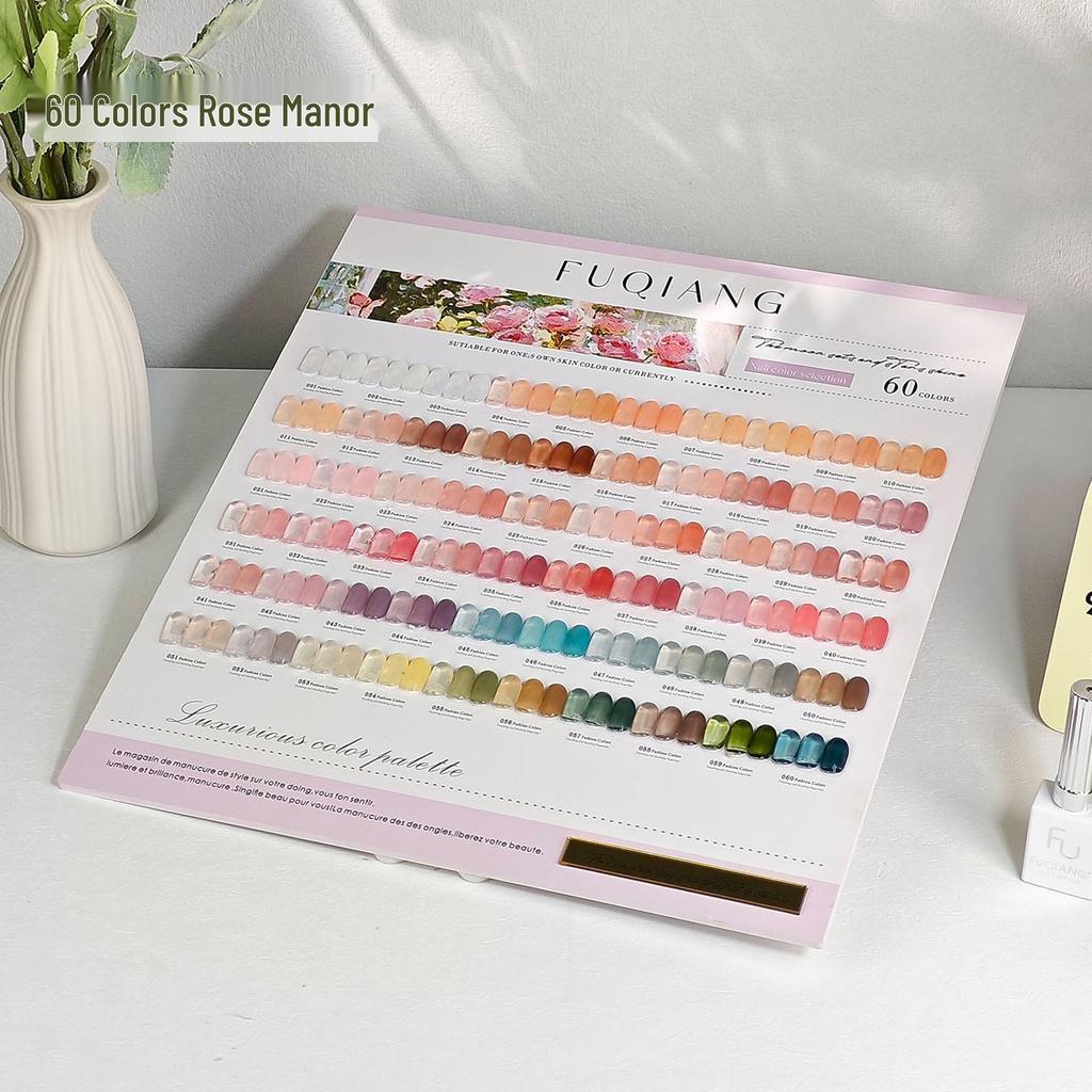 Набор гель-лаков «Розовый особняк», 60 цветов: Прозрачные, Полупрозрачные Оттенки для Салонного Маникюра