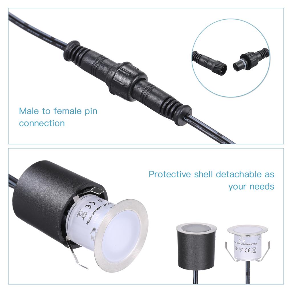 DC12V Low Voltage Recessed LEDs Deck Lights IP67 Waterproof Outdoor In-ground Lamp Landscape Light