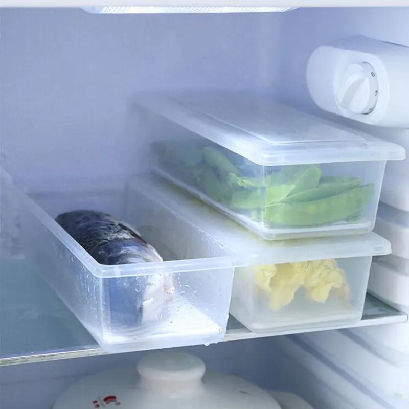 Refrigerator Storage Box With Lid Transparent Preservation Box For Fruits And Vegetables Kitchen Classification Food Sorting Plastic Box Reusable