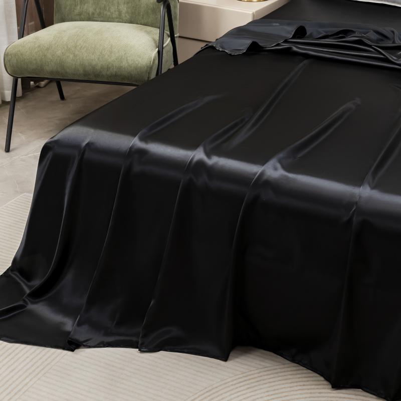 Комплекты простыней из сатина для лета, шелковистая гладкая верхняя простыня с наволочкой, односпальная/двуспальная/королевская, охлаждающая простыня с плоским верхом