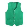Kids Boys Girls Sleeveless Volunteer Vest Solid Color Button Waistcoat Uniform