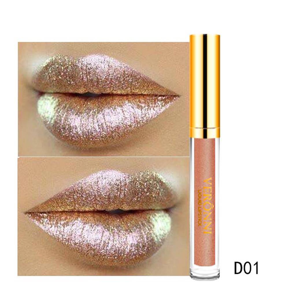 10 Color Womens Glitter Flip Lipstick Flip Pull Pearl Lip Gloss 6ml