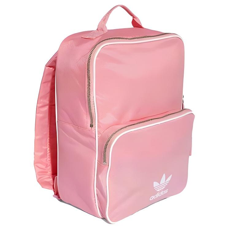 Adidas Originals Classic Basic Small Logo Retro College Style Nylon Backpack Unisex Backpack Pink DH4312