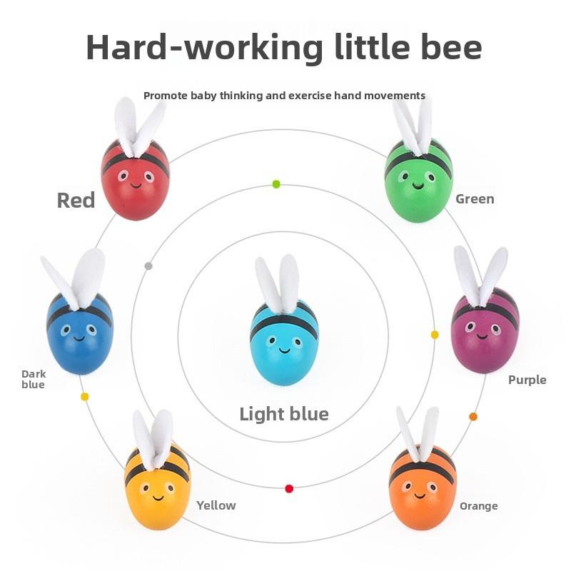 Деревянный Пик Монтессори Коробка Игрушки Развивающая Головоломка Малыши Внимание Сортировка по Цвету