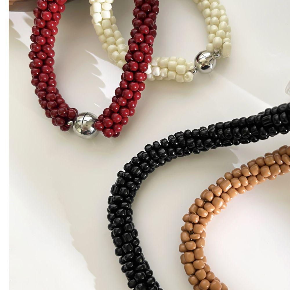 Multi-Layer Beads Beads Necklace Stainless Steel Magnetic Clasp Bohemian Necklace Banquet
