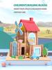 Iwood DIY Cabin Children's Handmade Building Blocks Educational Toys/Wooden Assembled House Windmill Courtyard Children's Day Birthday Gift