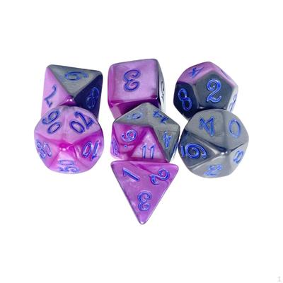 7 Штук Многогранных Кубиков D4 и D6 D8 D10 D12 D20 Многосторонние Настольные Игры для Настольной Игры