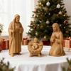 Набор для Рождества Христова Декор для дома в деревенском стиле Коллекционная фигурка Иисуса Марии Иосифа Напечатанная на 3D-принтере Религиозная сцена Рождественский вертеп Кашпо для растений для настольного декора на Рождество