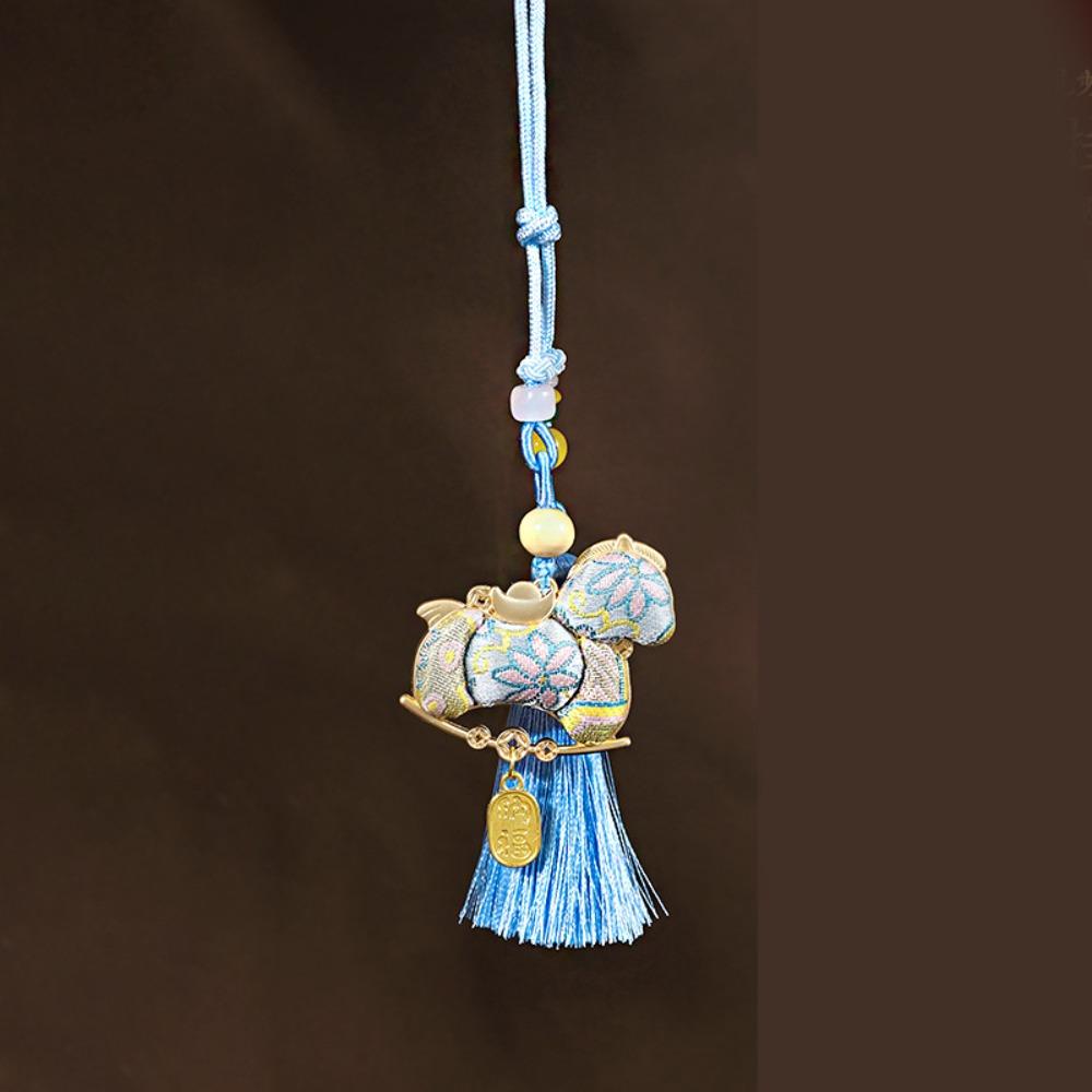 Satin New Year Horse Pendant Chinese Style Car Hanging Ornaments  Festive Accessory