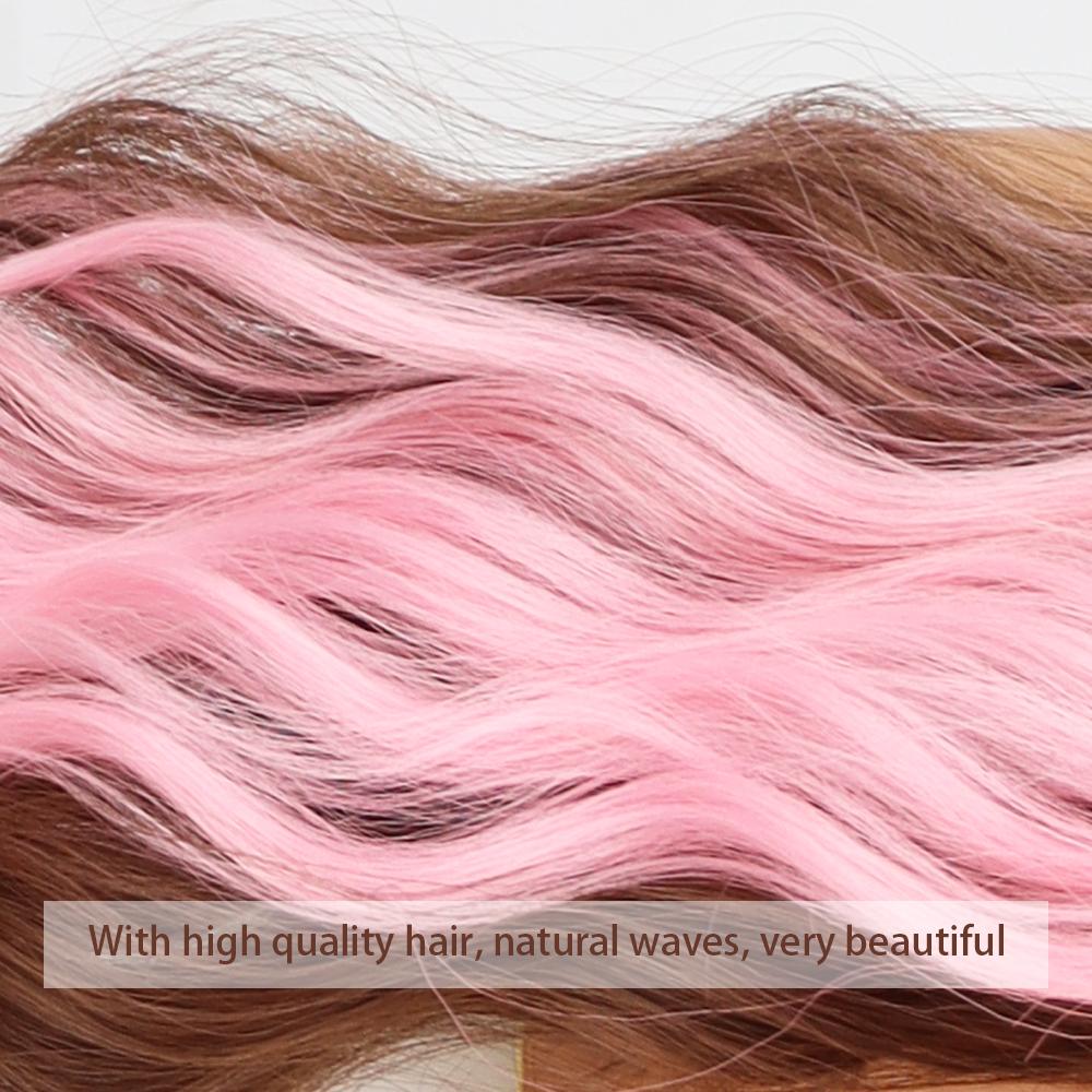 LISI HAIR Длинные волнистые парики из синтетического волокна, розовые и коричневые натуральные парики для женщин, парик Лолиты для косплея на Хэллоуин