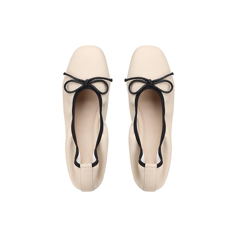 Grape Mom Studiolee 2025 Весна и лето Нежный бант Квадратный носок Неглубокий носок Плоская подошва Мягкая подошва Балетки женские