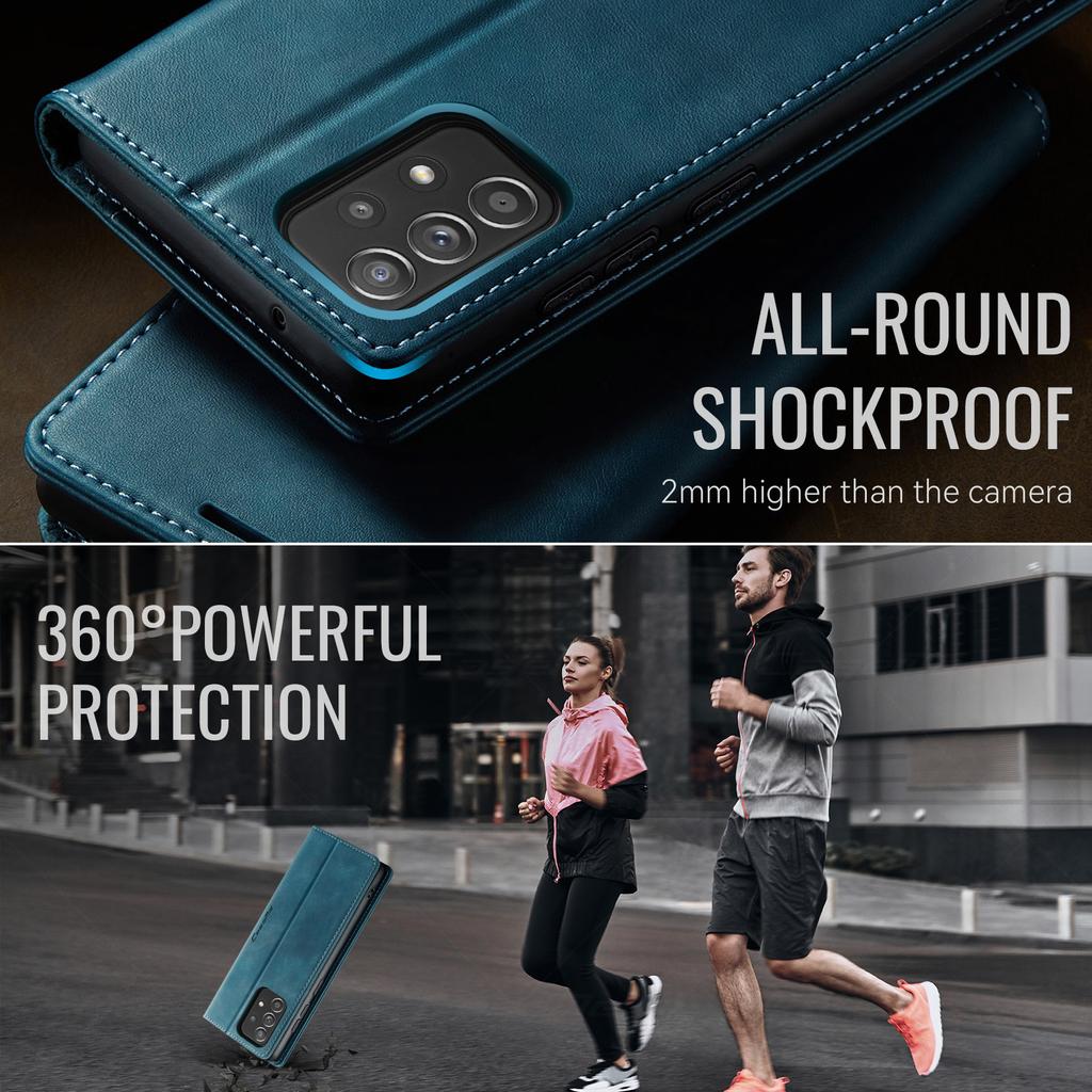 For Samsung Galaxy A52s 5G/Galaxy A52 4G/Galaxy A52 5G Case CASEME 033 Series RFID Blocking Wallet Stand Calf Texture Leather Phone Cover