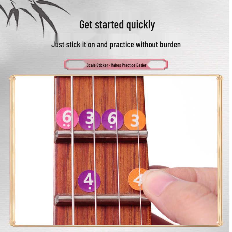 Universal Zhongruan Fingering & Note Stickers – Residue-Free, Easy-Remove Fretboard Positioning