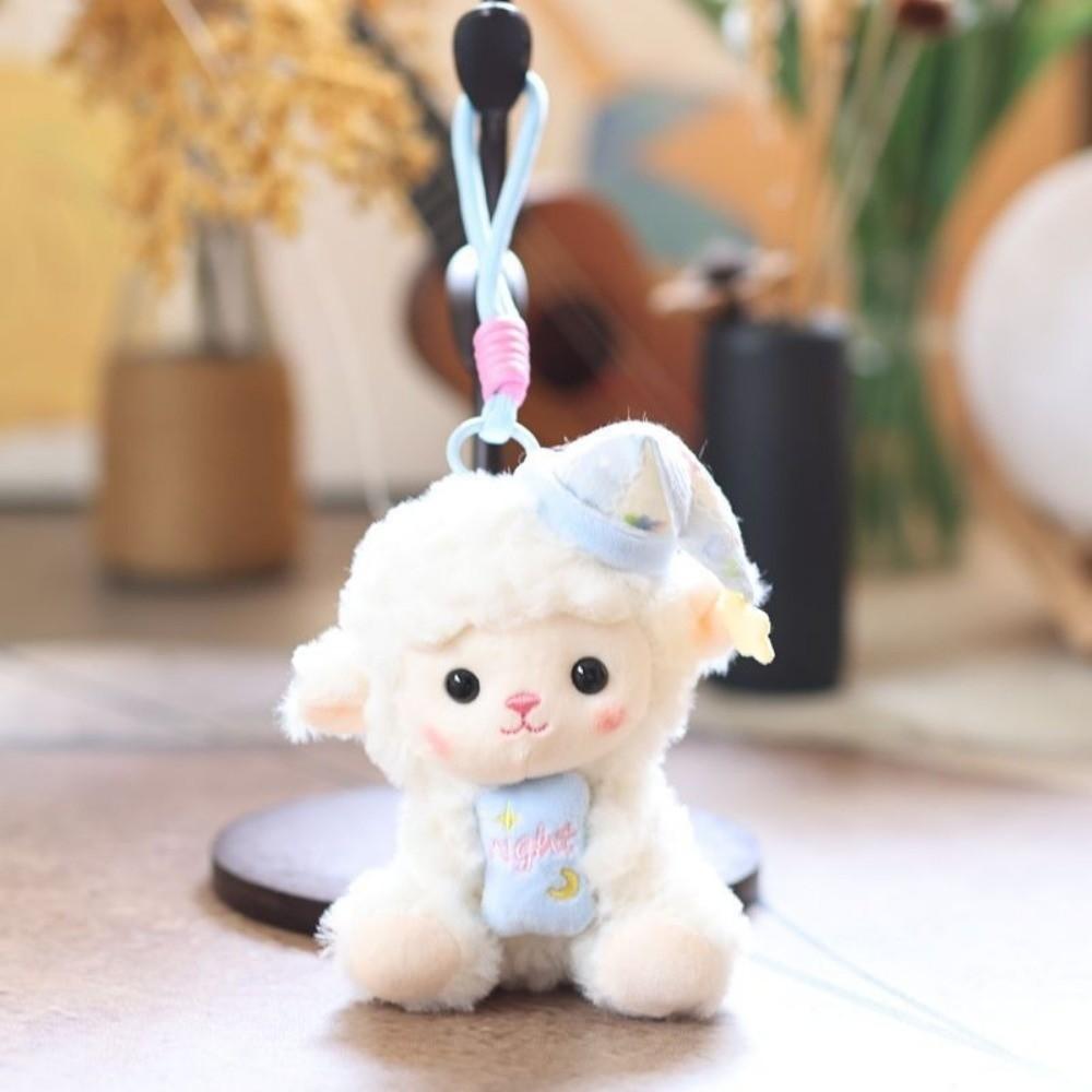 Cartoon Sheep Plush Keychain Cute Lamb Bag Charm Living Room Decor Ornament