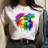New Fashion Women Tshirt Watercolor Lips Printed Tops Tee Casual Short Sleeve Female Tee Shirts Harajuku Graphic T-Shirts Femme