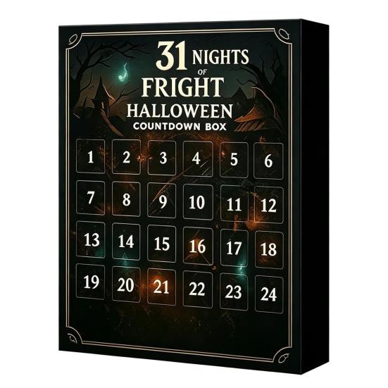 Surprising Box for Halloween Advent Calendar 2026, 31 Nights of Fright Countdown with Decorative Charms Mini Spooky Figurines, Home Desk Decor, Party