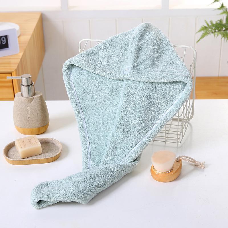 Мягкая шапка из сухого полотенца из кораллового флиса с пуговицей