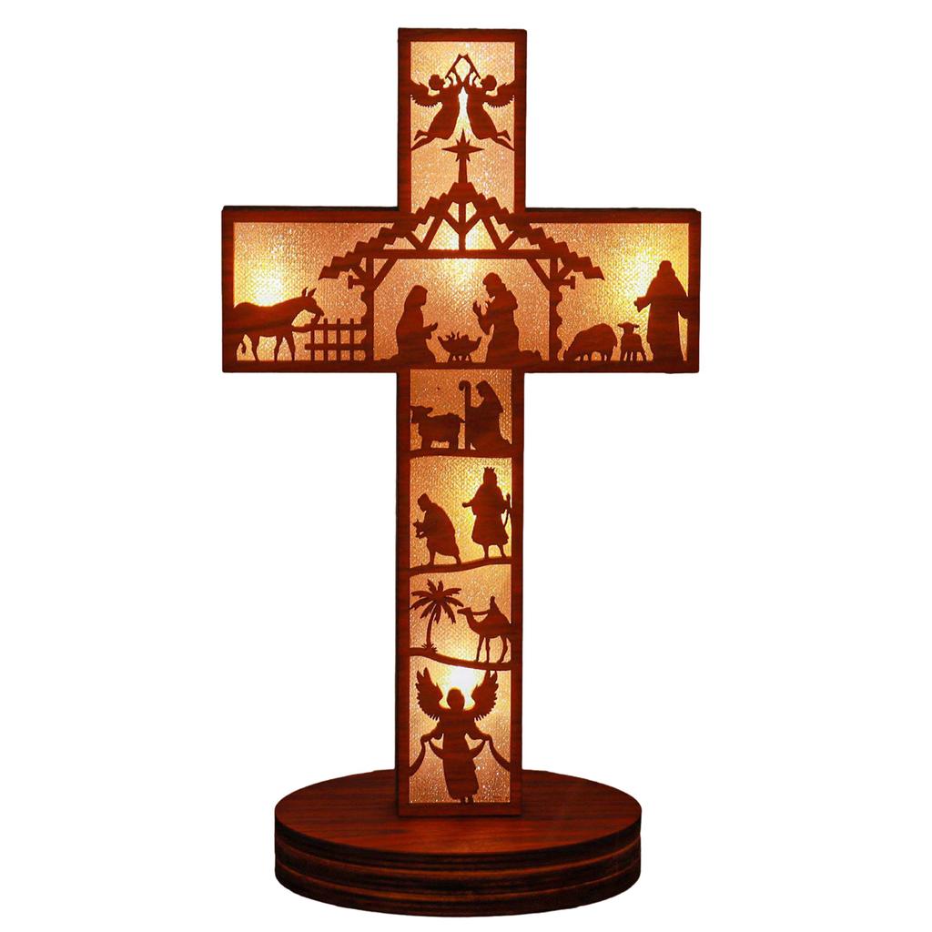 Деревянный крест Святой крест настольный крест с основанием стоя Иисус Христос католический крест для домашнего декора Рождество