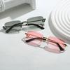 High Quality Rimless Square Metal Sunglasses Women Men Exquisite Fashion Brand Sun Glasses Party Travel Lady Man Glasses UV400