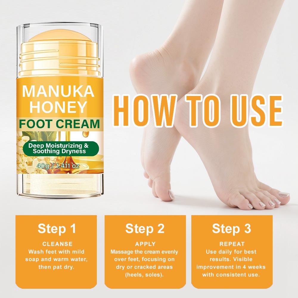 Manuka Honey Foot Cream-Deep Moisturizing & Soothing Dryness For Feet-Suitable For All Skin Types, 40g