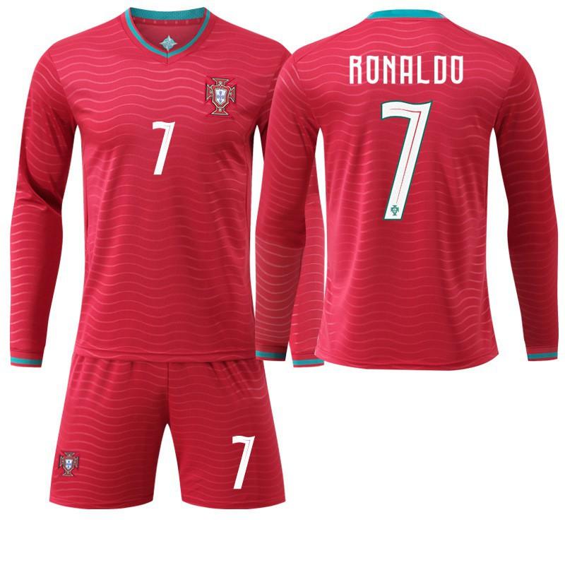 Long-sleeved Football Uniform No. 7 C Ronaldo Jersey Set 8B Fee Sports Team Portugal World Cup
