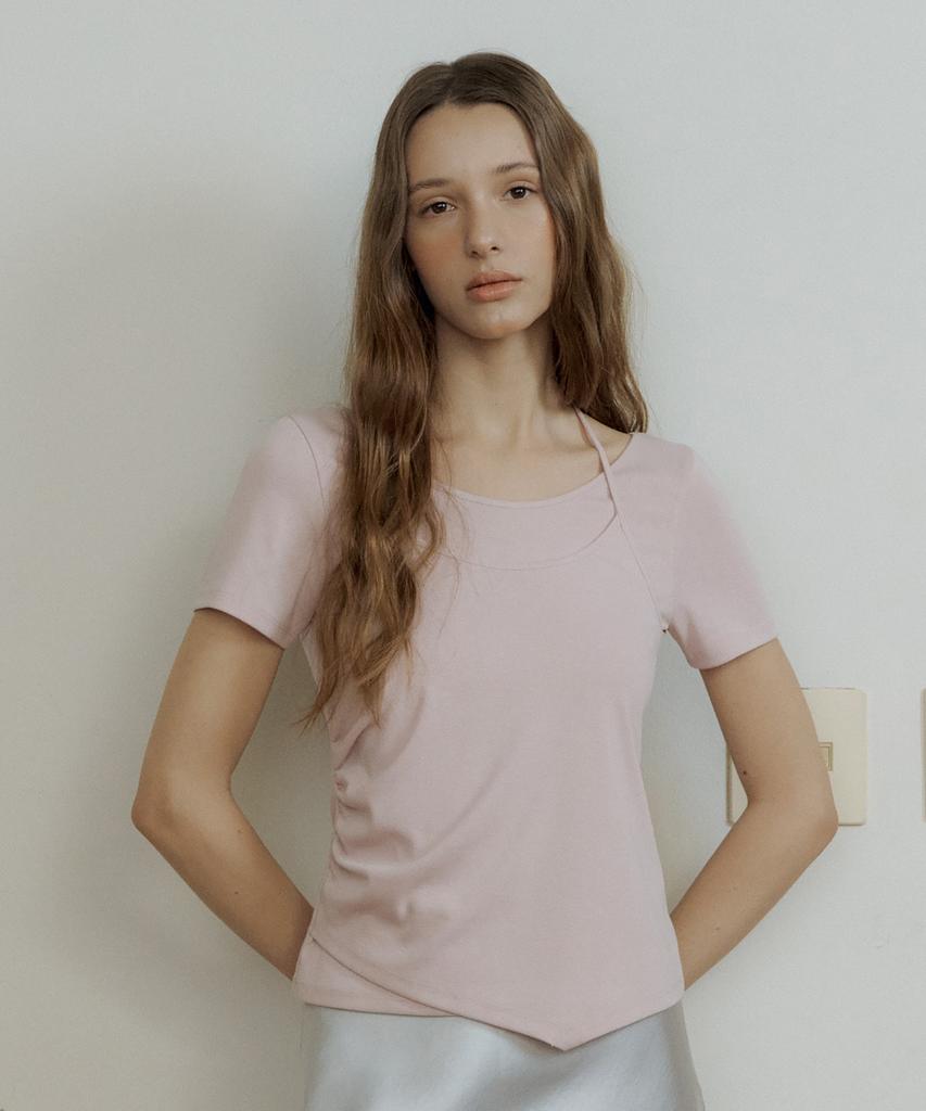 OCTETTE Halter Layered Jersey T-Shirts_3Color