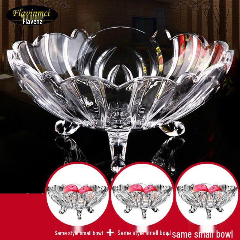 Flavinmci Nordic Style Crystal Glass Fruit Plate (2-Pack)