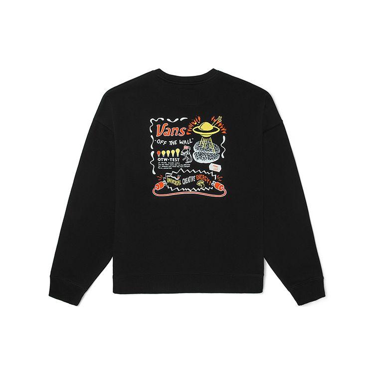 Vans Толстовка с круглым вырезом и забавным узором, топы унисекс, черный VN0A54OLBLK