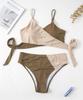 Women's Large Size Colorful Straps Bikini Summer Beach Collision Swimsuit Sports Beach Plus Size Swimsuit Sets