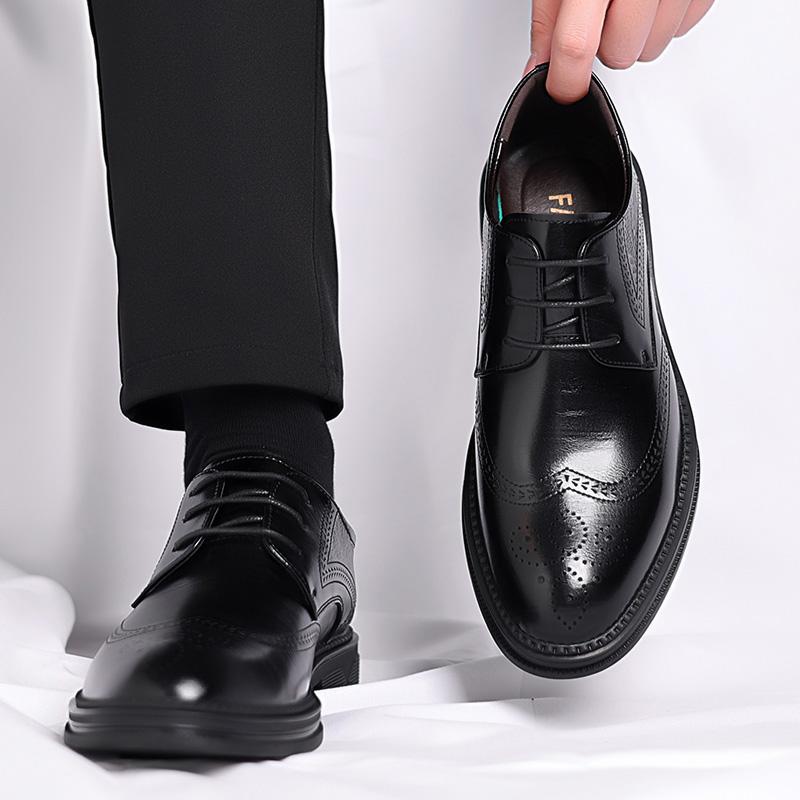 Мода Новые Мягкие Удобные Барокко Бренд Резные Оксфорды Нескользящая Плоская Подошва Заостренный Носок Мужские Офисные Деловые Качественные Оксфорды