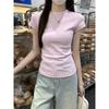 Женская базовая футболка American Spicy Girl, однотонная, с круглым вырезом, приталенная, с коротким рукавом