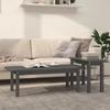 VidaXL Set of 2 Coffee Tables Grey Solid Pine Wood 822364