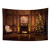 Merry Christmas Santa Claus Fireplace Christmas Gift Print Home Living Room Bedroom Wall Decoration Tapestry