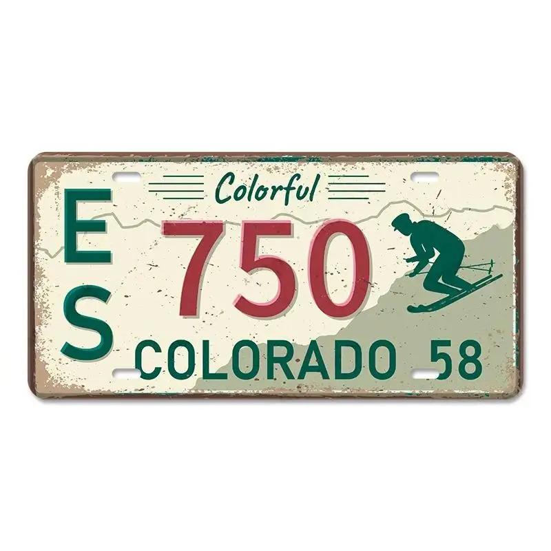 Винтажный постер американских штатов, металлические жестяные таблички, Флорида, Калифорния, Техас, Гавайи, номерной знак, клубный бар, декор для стен гаража